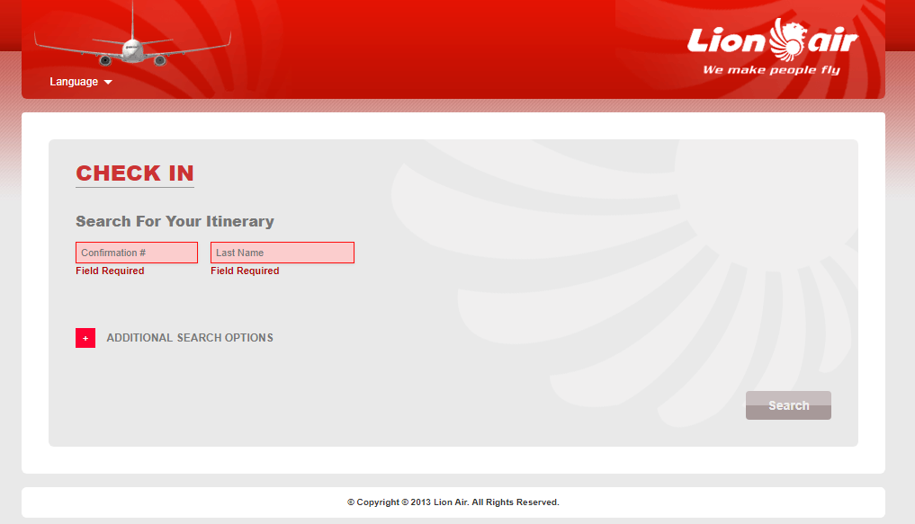 panduan cara Chek In tiket pernerbangan LionAir dari web Online